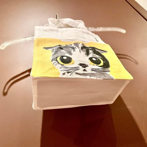 Meow Small Tote Canvas Bag Love the Cats Very Cute! - Picture 2 of 11